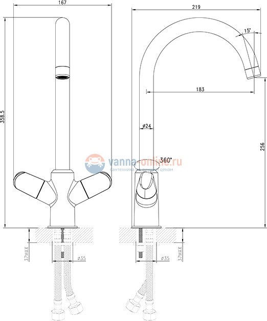 Смеситель Iddis Funk FUNSBJ0i05 для кухонной мойки