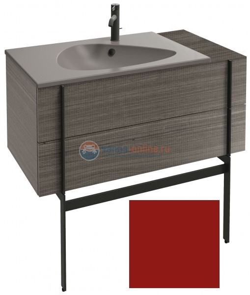 Тумба под раковину Jacob Delafon Nouvelle Vague 100 EB3031-S08, с выступом, цвет - темно-красный сатин