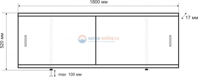 Экран под ванну Emmy Эко eco1800520bel 180 см белый