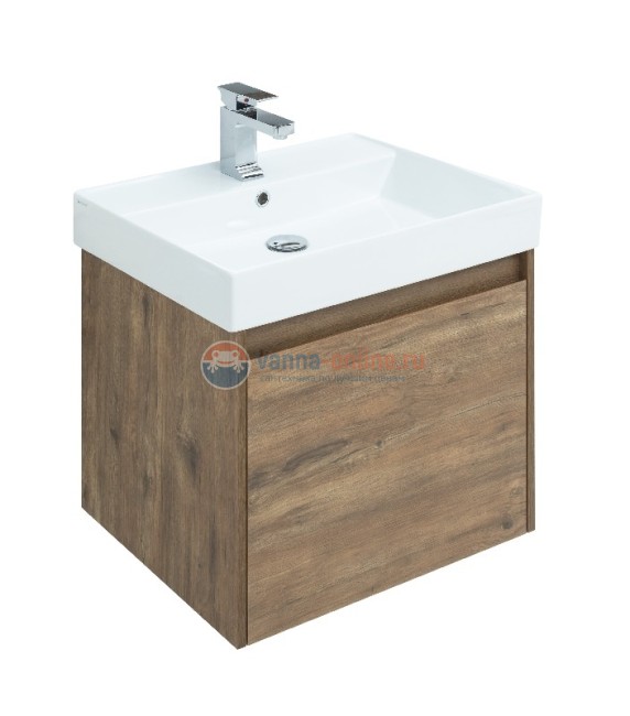 Тумба с раковиной Aquanet Nova Lite 60, 1 + 1 ящик в ящике, дуб рустикальный