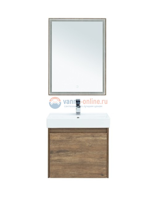 Тумба с раковиной Aquanet Nova Lite 60, 1 + 1 ящик в ящике, дуб рустикальный