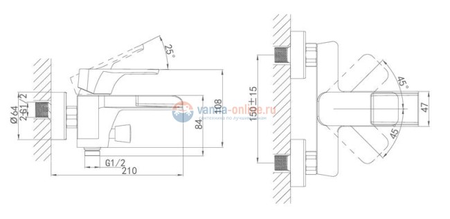 Смеситель D&K Berlin Technische DA1433515 для ванны Смеситель D&K Berlin Technische DA1433515 для ванны