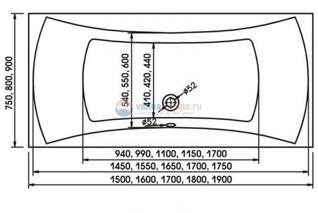 Ванна акриловая Relisan Xenia 200 х 90 см