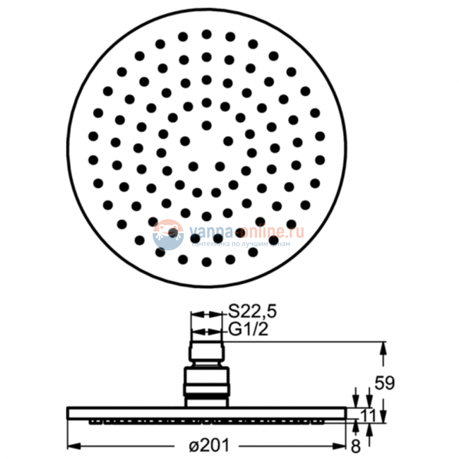 Верхний душ ?200 мм Ideal Standard IDEALRAIN SOFT B9442AA для душа