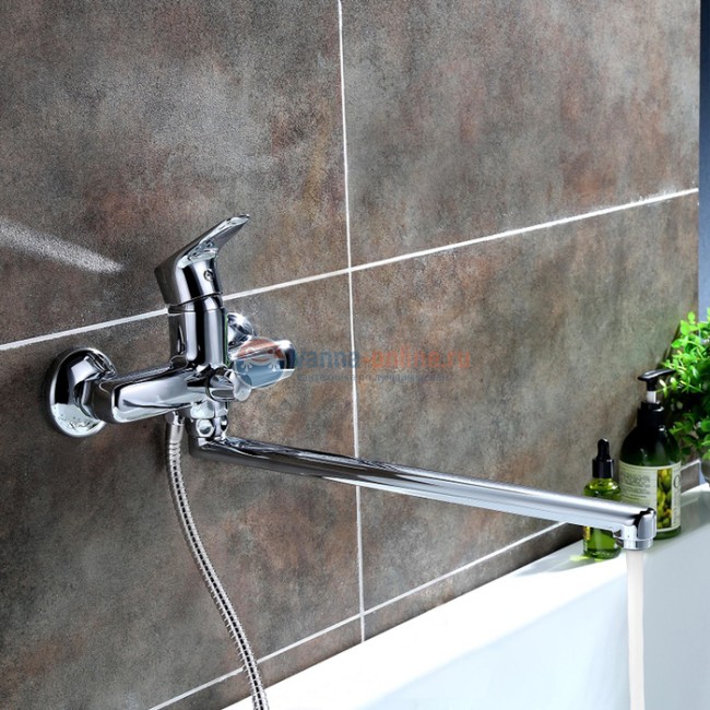 Смеситель Iddis Zodiac ZODSBL2i10WA с длинным изливом, для ванны и душа, хром