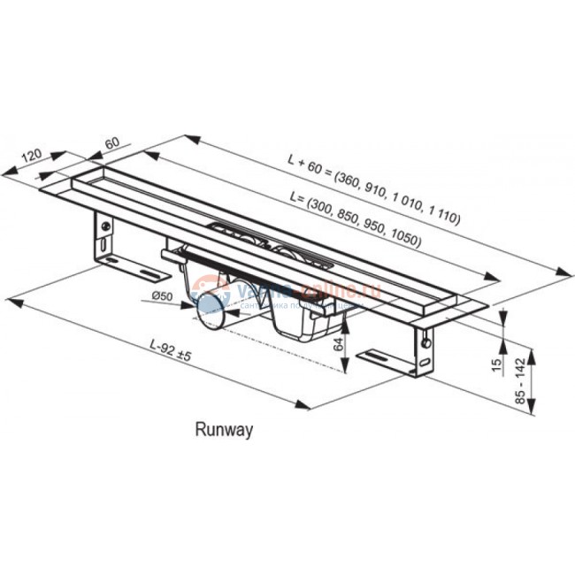 Душевой канал Ravak Runway OZ X01622, 75 см