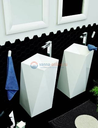 Раковина ArtCeram Sharp OSL008 01, 00, напольная отдельностоящая, 50 х 50 х 85 см