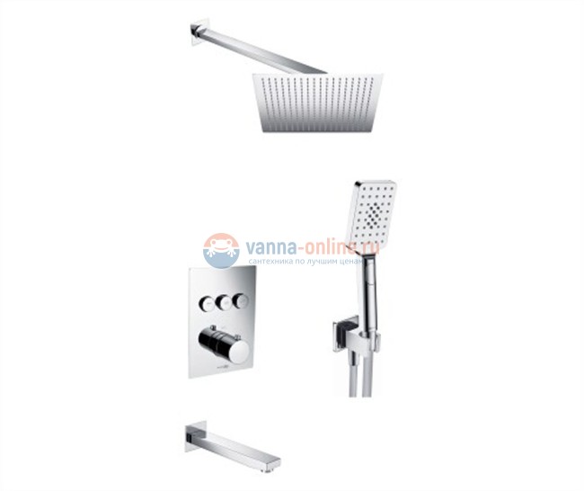 Душевая система WasserKRAFT A171919 Thermo, скрытый монтаж, хром Душевая система WasserKRAFT A171919 Thermo, скрытый монтаж, хром