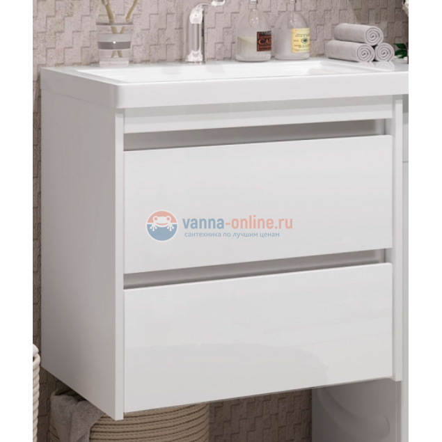 Тумба под раковину opadiris фреш  56 00-00002179 белый/белое стекло