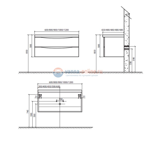 Тумба с раковиной BelBagno ANCONA-N-600-2C-SO-WO, цвет Rovere Bianco Тумба с раковиной BelBagno ANCONA-N-600-2C-SO-WO, цвет Rovere Bianco
