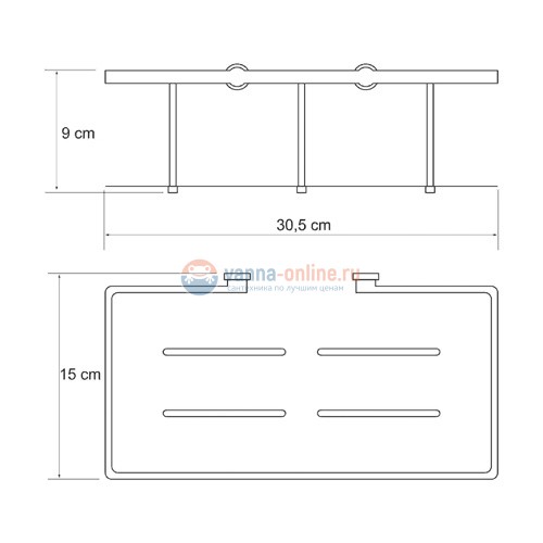 Полка металлическая прямая WasserKRAFT 511 Полка металлическая прямая WasserKRAFT 511