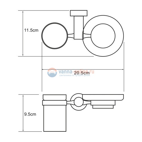 Держатель стакана и мыльницы WasserKRAFT Donau 9426