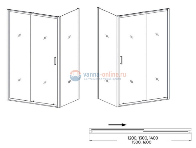 Душевой уголок Orange E23-12090TB, 120 x 90 см, без поддона Душевой уголок Orange E23-12090TB, 120 x 90 см, без поддона
