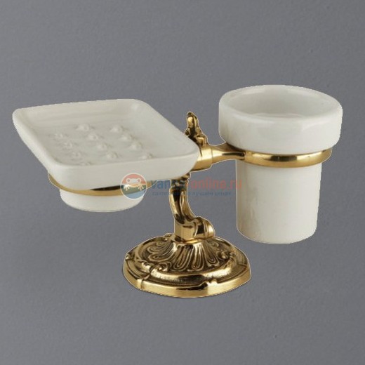 Стакан и мыльница Art&Max Barocco AM-1789-Br, бронза