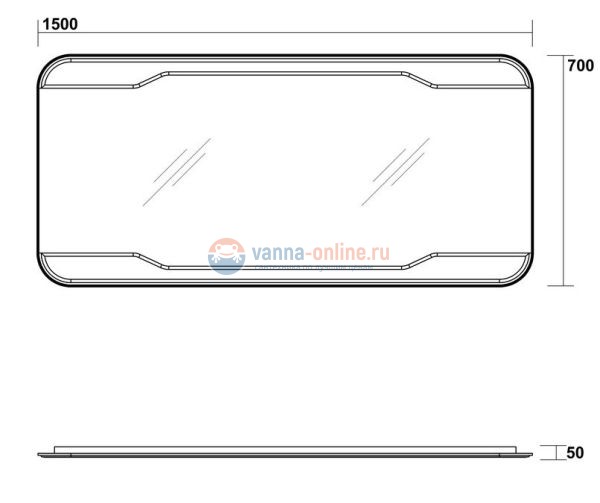 Kerasan Waldorf Зеркало без светильника 150х70см, с выключателем
