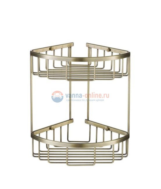 Полка угловая 2-ярусная Timo Nelson 160082/02 antique, бронза Полка угловая 2-ярусная Timo Nelson 160082/02 antique, бронза