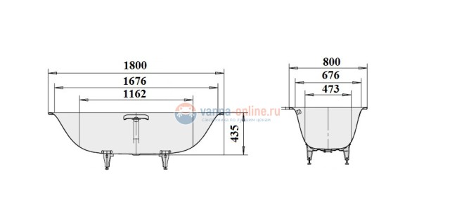 Ванна Kaldewei Silenio Мод. 676 180х80 см Ванна Kaldewei Silenio Мод. 676 180х80 см