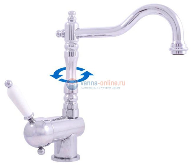 Смеситель для раковины Rav-Slezak Labe L508.5/8, хром/белый