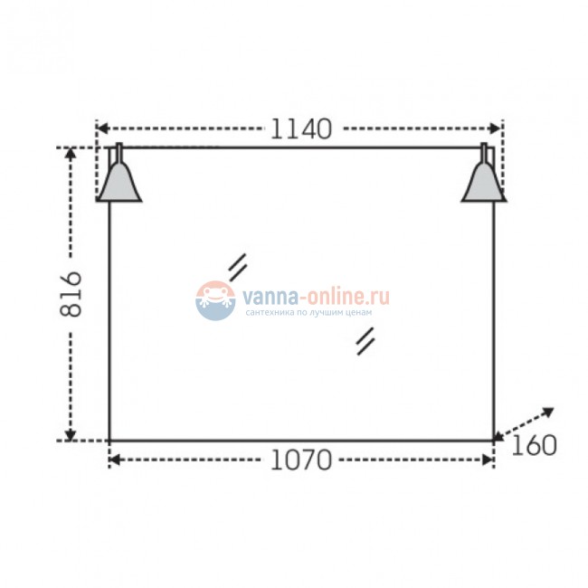 Зеркало СаНта Монарх 100 700163 с подсветкой, цвет черный