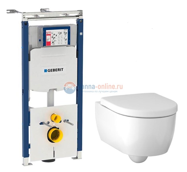 Инсталляция Geberit с безободковым унитазом Geberit iCon 500.362.00.I, сиденье микролифт, комплект Инсталляция Geberit с безободковым унитазом Geberit iCon 500.362.00.I, сиденье микролифт, комплект