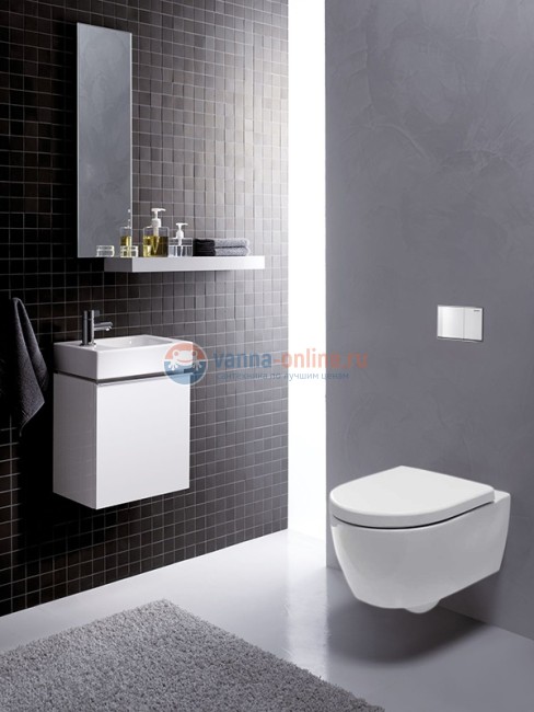 Инсталляция Geberit с безободковым унитазом Geberit iCon 500.362.00.I, сиденье микролифт, комплект Инсталляция Geberit с безободковым унитазом Geberit iCon 500.362.00.I, сиденье микролифт, комплект