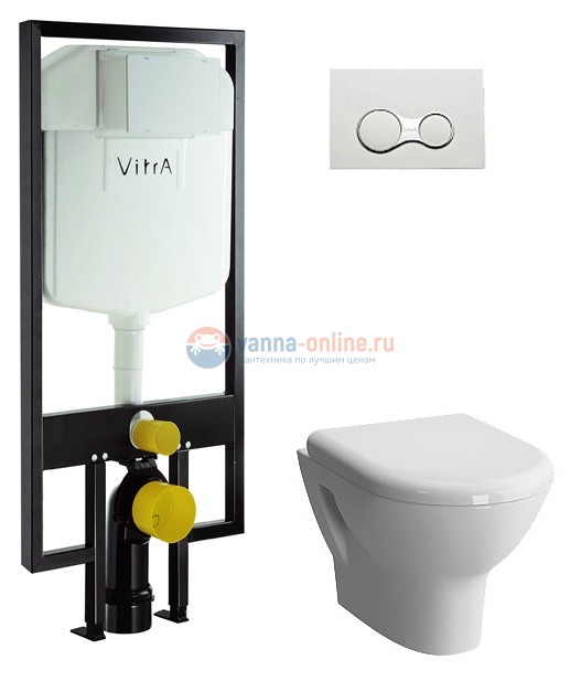 Инсталляция Vitra с унитазом Vitra Zentrum 9012B003-7206, сиденье микролифт, комплект