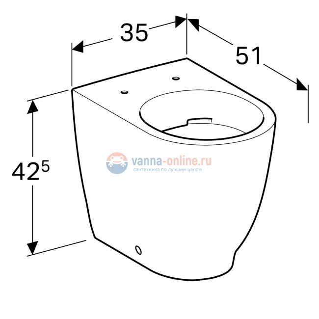 Приставной унитаз Geberit Acanto 500.602.01.2, безободковый, Alpine