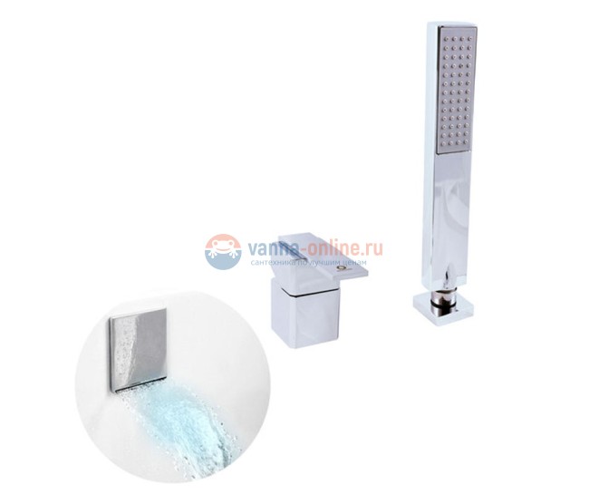 Смеситель каскадный на борт ванны Rav-Slezak Loira LR563.5Y, на 3 отверстия, хром