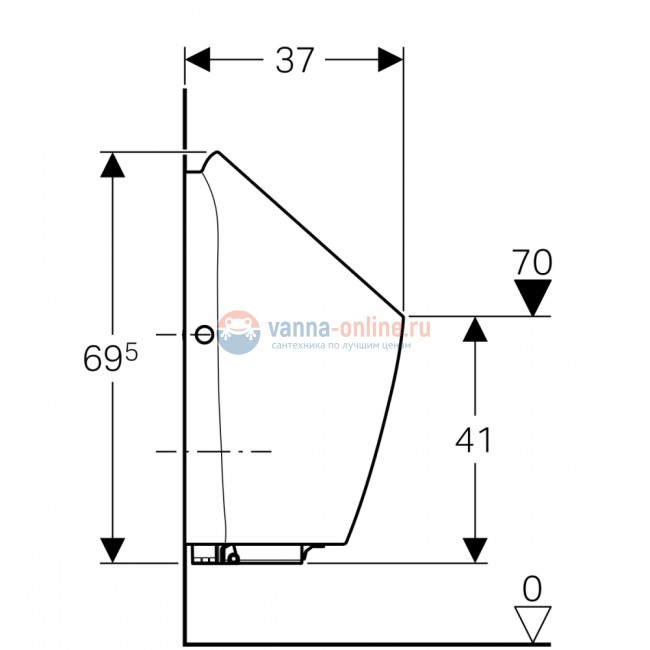 Писсуар Geberit Preda 116.073.00.1, со встроенным управлением, питание от батарей Писсуар Geberit Preda 116.073.00.1, со встроенным управлением, питание от батарей