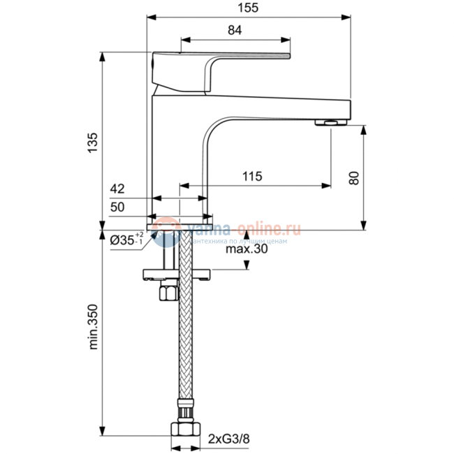 Смеситель для раковины Ideal Standard BC682AA Смеситель для раковины Ideal Standard BC682AA