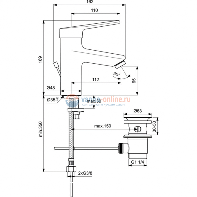 Смеситель для раковины Ideal Standard CERAPLUS 2.0 BC091AA