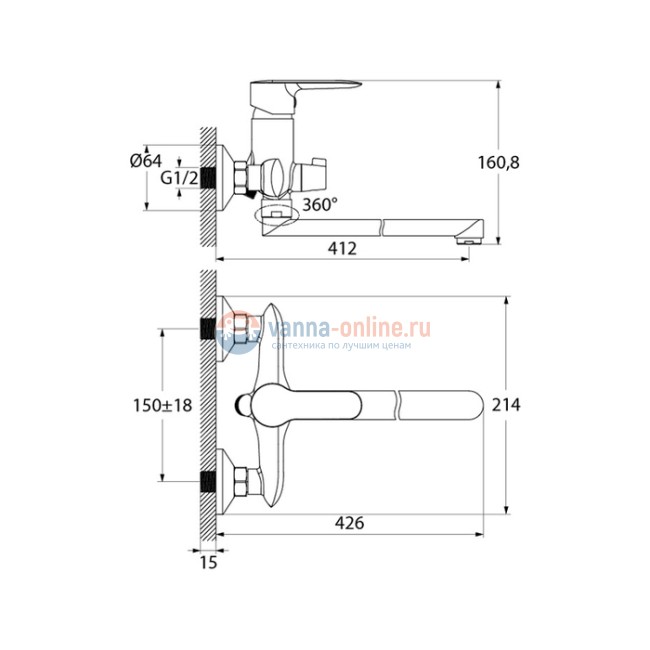 Смеситель Iddis Cuba CUBSBL2i10WA с длинным изливом, для ванны, хром