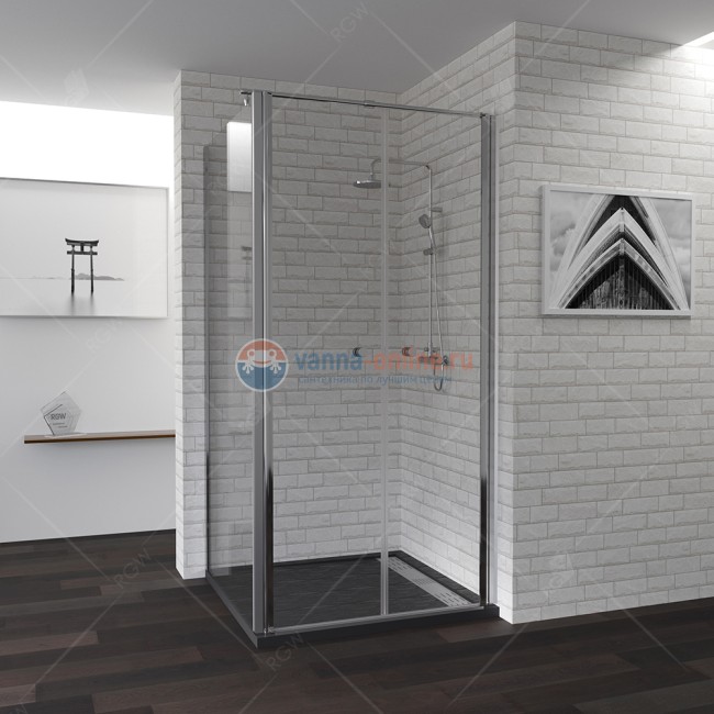 Душевой уголок RGW PA-37, 04083799-11, 90 х 90 см, стекло прозрачное,  хром