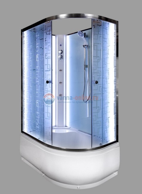 Душевая кабина Deto Em EM4511 L/R N LED гм 110 x 80 см, без крыши, с Led подсветкой, с гидромассажем