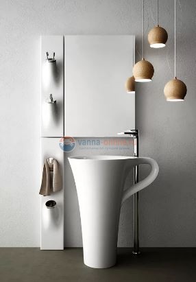 Раковина ArtCeram Cup OSL004 01, 00, напольная отдельностоящая, цвет - белый, 69 х 50 х 85 см