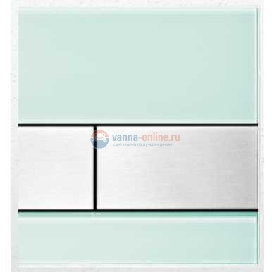 Кнопка смыва TECE Square Urinal 9 242 804, стекло зеленое, клавиша нержавеющая сталь с покрытием против отпечатков пальцев