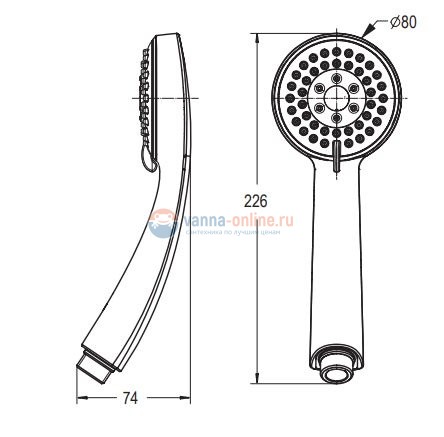 Душевая лейка Vidima Seva Jet M3 BA184AA Душевая лейка Vidima Seva Jet M3 BA184AA