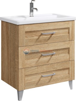Тумба под раковину Aqwella Фостер 80, напольная, дуб сонома, FOS01083DS