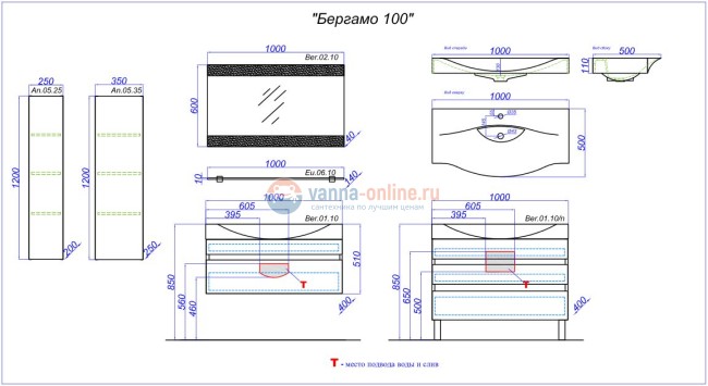 Пенал подвесной Aqwella Анкона An.05.25/W, белый Пенал подвесной Aqwella Анкона An.05.25/W, белый