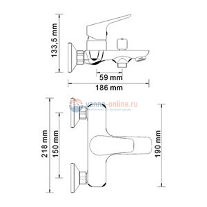 Смеситель WasserKRAFT Lippe 4501 для ванны и душа Смеситель WasserKRAFT Lippe 4501 для ванны и душа