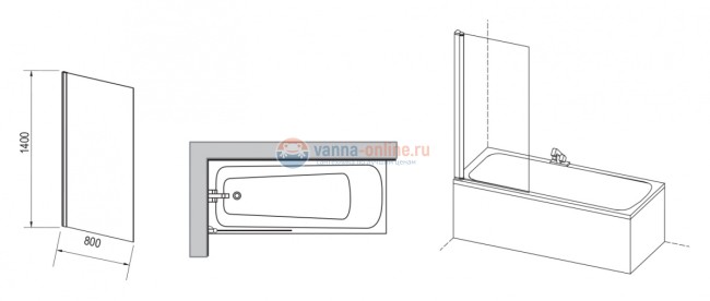Шторка для ванны Ravak PVS1-80 Supernova