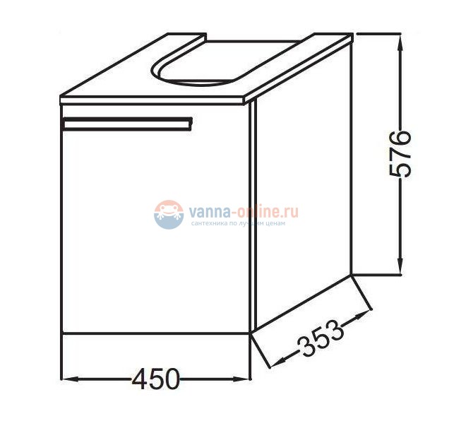 Тумба под раковину Jacob Delafon Struktura 45 см, EB1397D-E16, цвет ореховое дерево, правая Тумба под раковину Jacob Delafon Struktura 45 см, EB1397D-E16, цвет ореховое дерево, правая