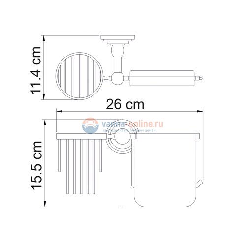 Держатель для туалетной бумаги и освежителя воздуха WasserKRAFT Ammer 7059