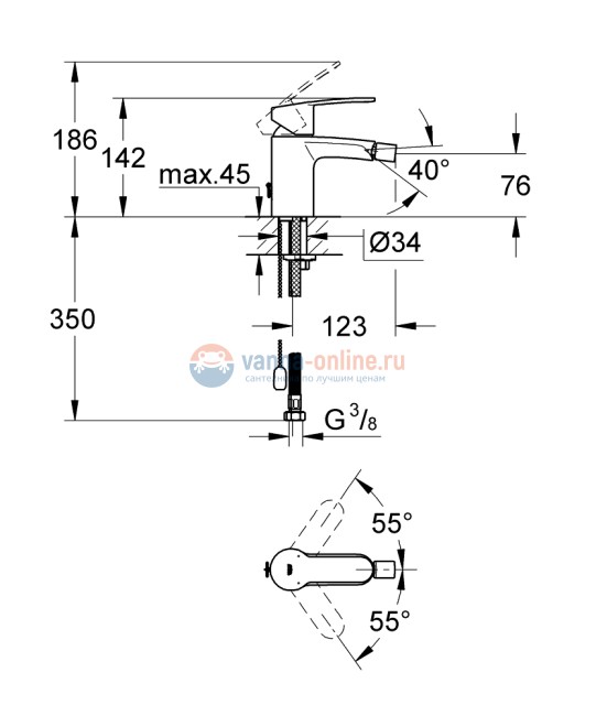 Смеситель Grohe Eurostyle Cosmopolitan 33566002 для биде Смеситель Grohe Eurostyle Cosmopolitan 33566002 для биде