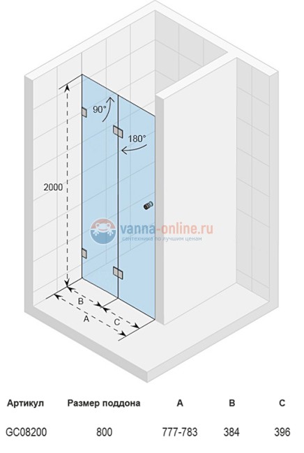 Неподвижная стенка Riho Scandic S-105 GC08200 80 x 200 см Неподвижная стенка Riho Scandic S-105 GC08200 80 x 200 см