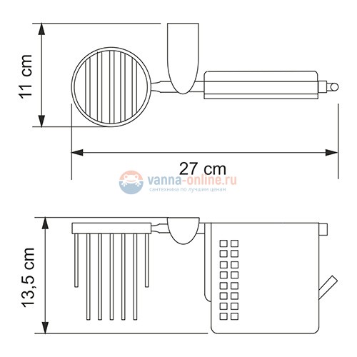 Держатель туалетной бумаги и освежителя воздуха WasserKraft Kammel К-8359