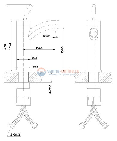 Смеситель для раковины Lemark Element LM5106S Смеситель для раковины Lemark Element LM5106S