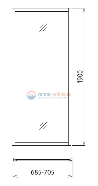 Боковая стенка Gemy Victoria A70, 70 x 190 см, стекло прозрачное Боковая стенка Gemy Victoria A70, 70 x 190 см, стекло прозрачное