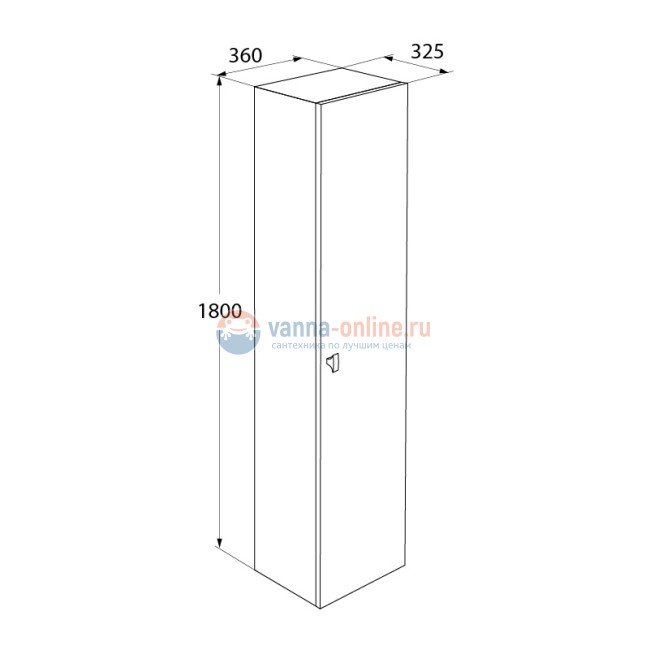 Пенал Iddis Rise RIS36W0i97, 36 см, белый