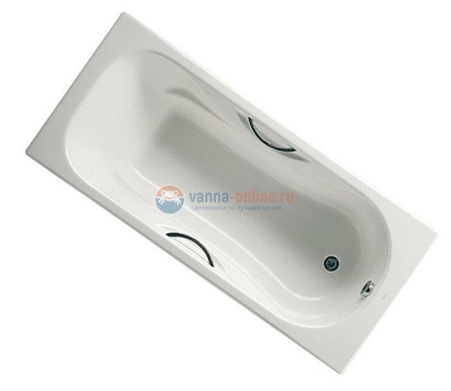 Чугунная ванна Roca Malibu 170x70 см 2333G0000, с отверстиями для ручек